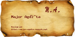 Major Agáta névjegykártya